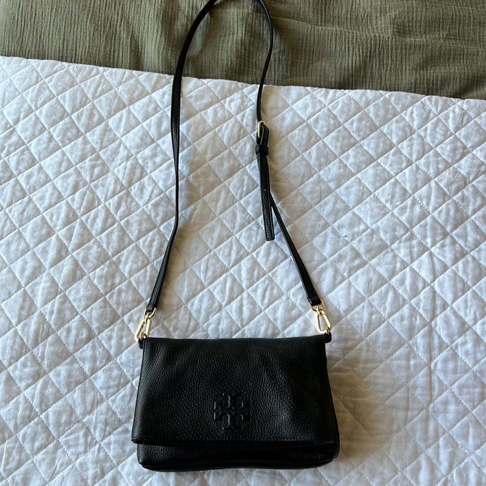 Tory Burch Thea Foldover Leather Cross Body Bag